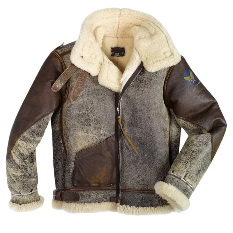 Cockpit USA Mens 100 Mission B-3 Sheepskin Bomber Jacket SIZE 44 - Final Sale Ships Same Day sold by Legendary USA