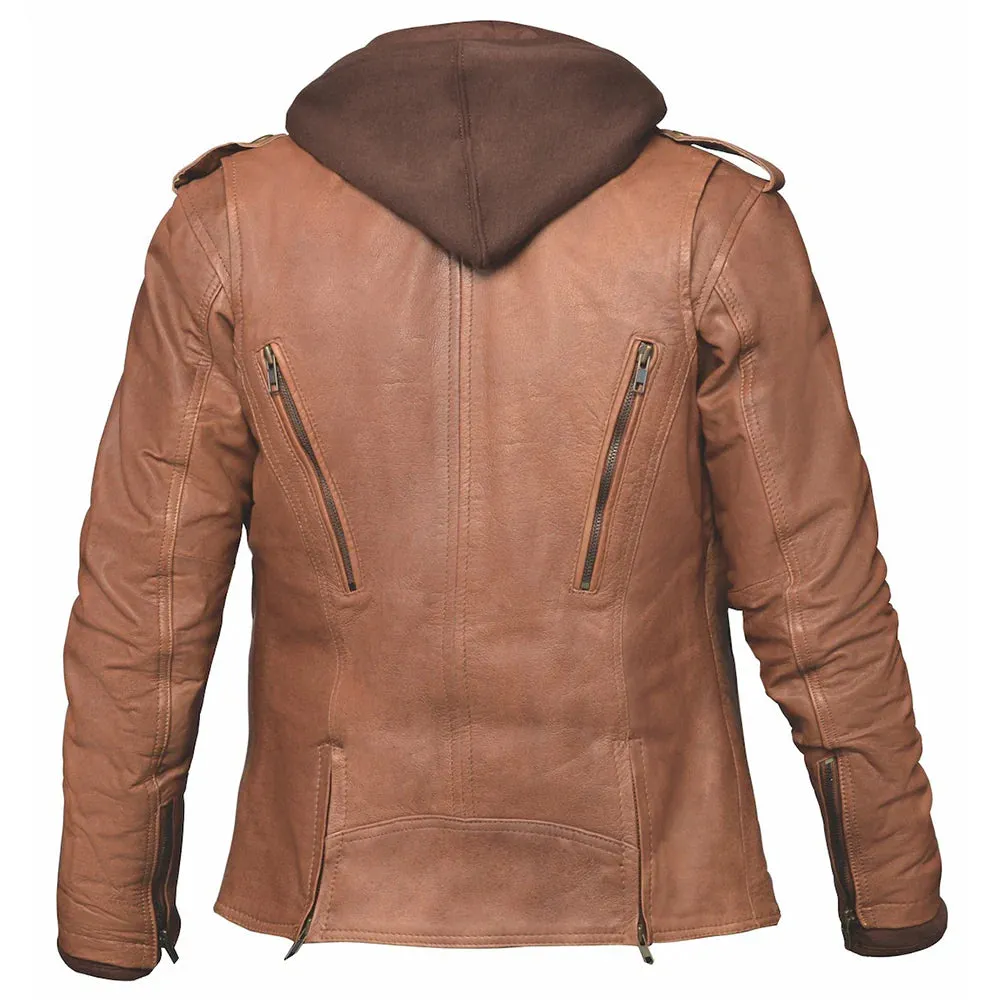 Dakota - Womens Tan Leather Motorcycle Jacket by UNIK Leather Co. sold by Legendary USA product image thumbnail 2