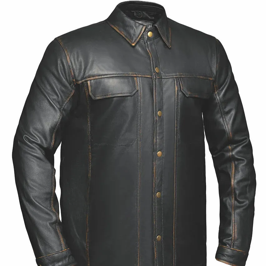 Durango - Mens Premium Leather Riding Shirt Jacket sold by Legendary USA