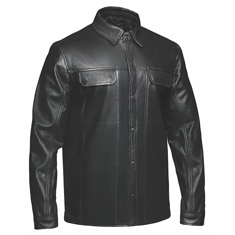 Edge - Mens Premium Leather Riding Shirt Jacket sold by Legendary USA