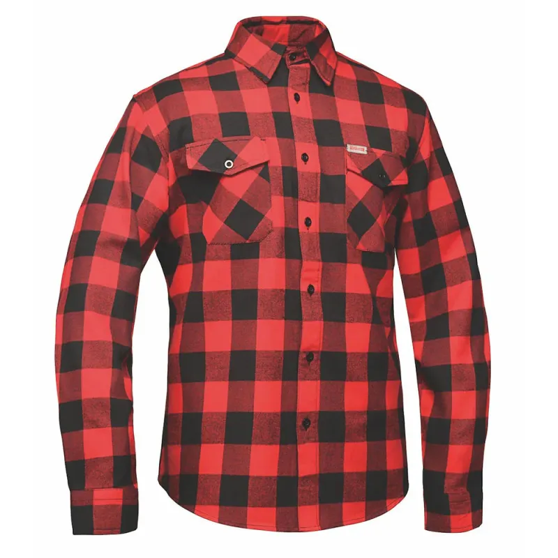 Men's Red and Black Flannel Shirt by DERRINGER Flannel Co. made by Legendary USA