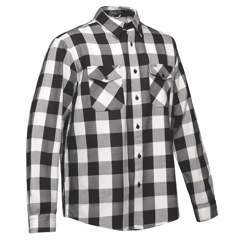 Men's Black and White Flannel Shirt by DERRINGER Flannel Co. made by Legendary USA