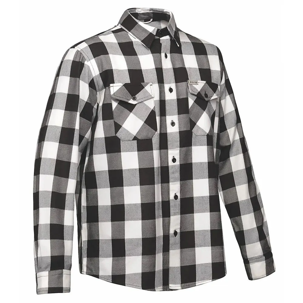 Men's Black and White Flannel Shirt by DERRINGER Flannel Co. sold by Legendary USA