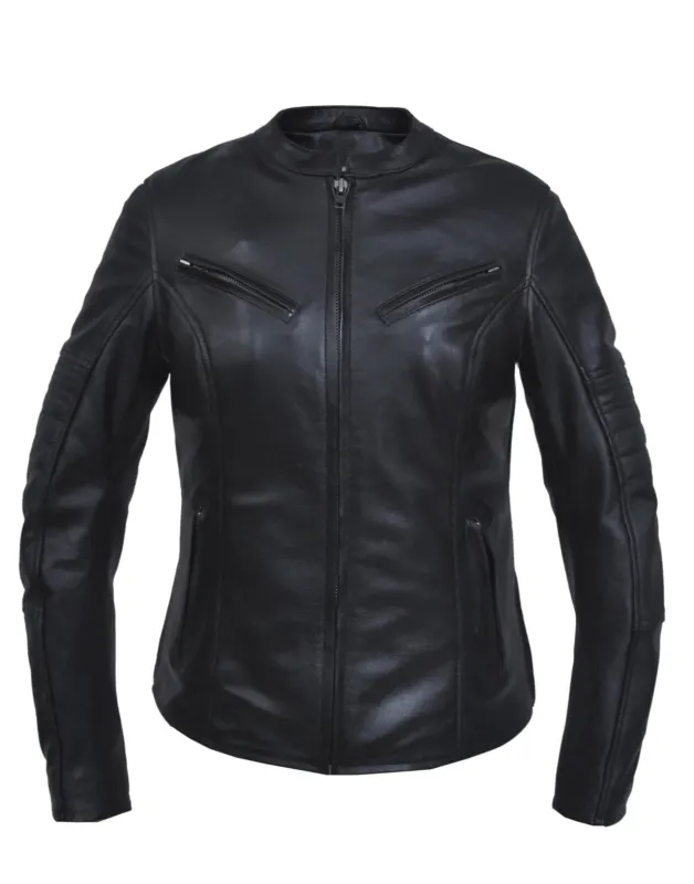 Black Widow - Womens Premium Leather Motorcycle Jacket sold by Legendary USA