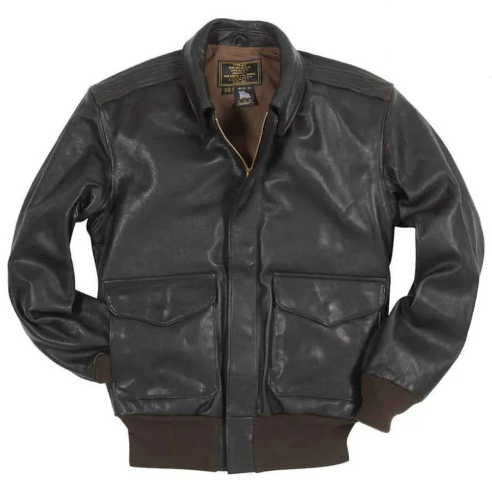 Cockpit USA Men's USAF Goatskin A-2 Flight Jacket - Black Size 42 - FINAL SALE SHIPS SAME DAY sold by Legendary USA