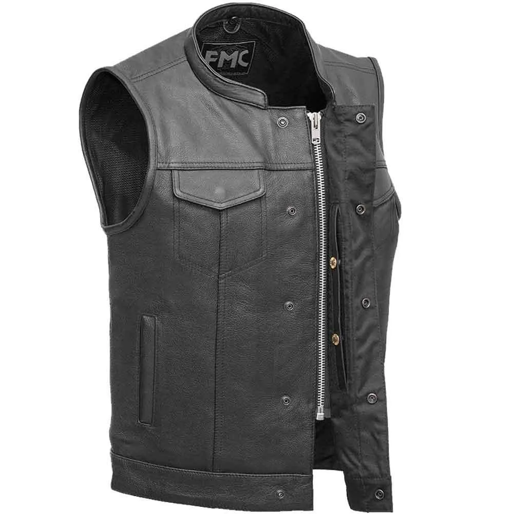 First Mfg Men's Blaster Leather Vest with Collar SIZE 2XLARGE - Final Sale (Ships Same Day) sold by Legendary USA product image thumbnail 2