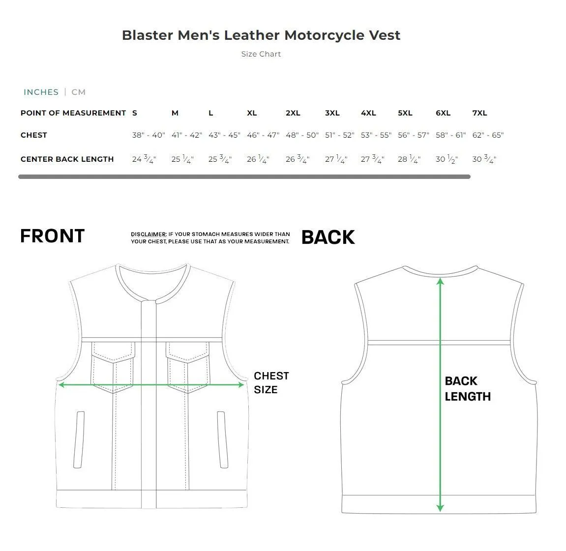 First Mfg Men's Blaster Leather Vest with Collar SIZE 2XLARGE - Final Sale (Ships Same Day) sold by Legendary USA product image thumbnail 5