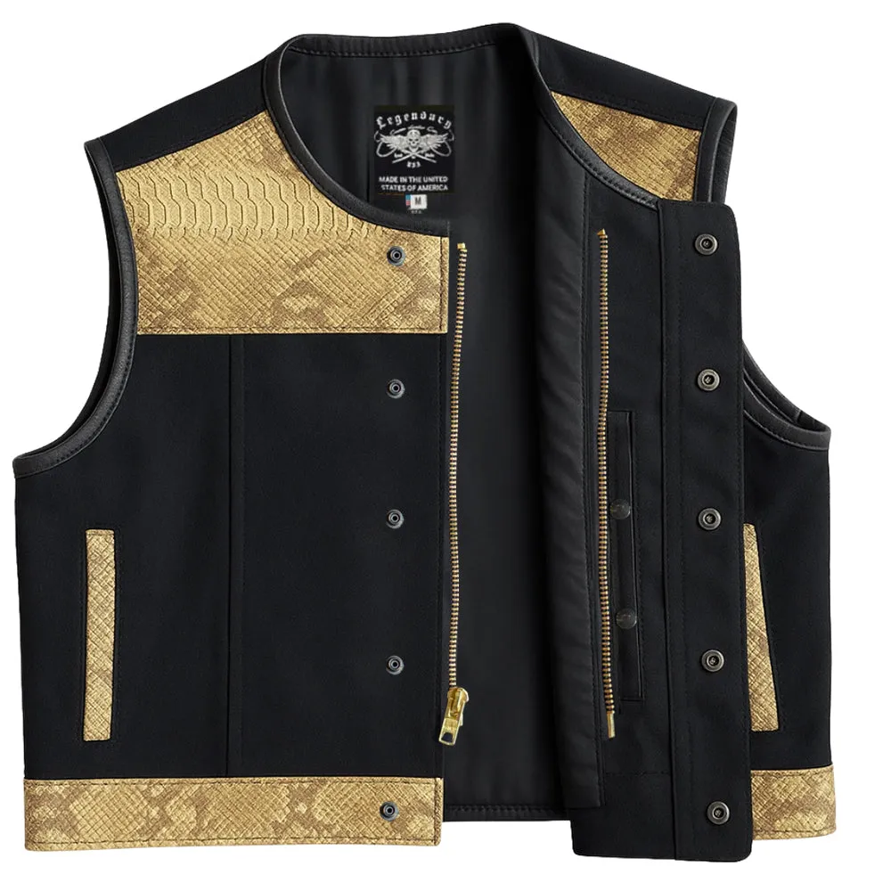 Legendary LowLife NCP American Python & Canvas Fitted Club Style Motorcycle Vest sold by Legendary USA product image thumbnail 2