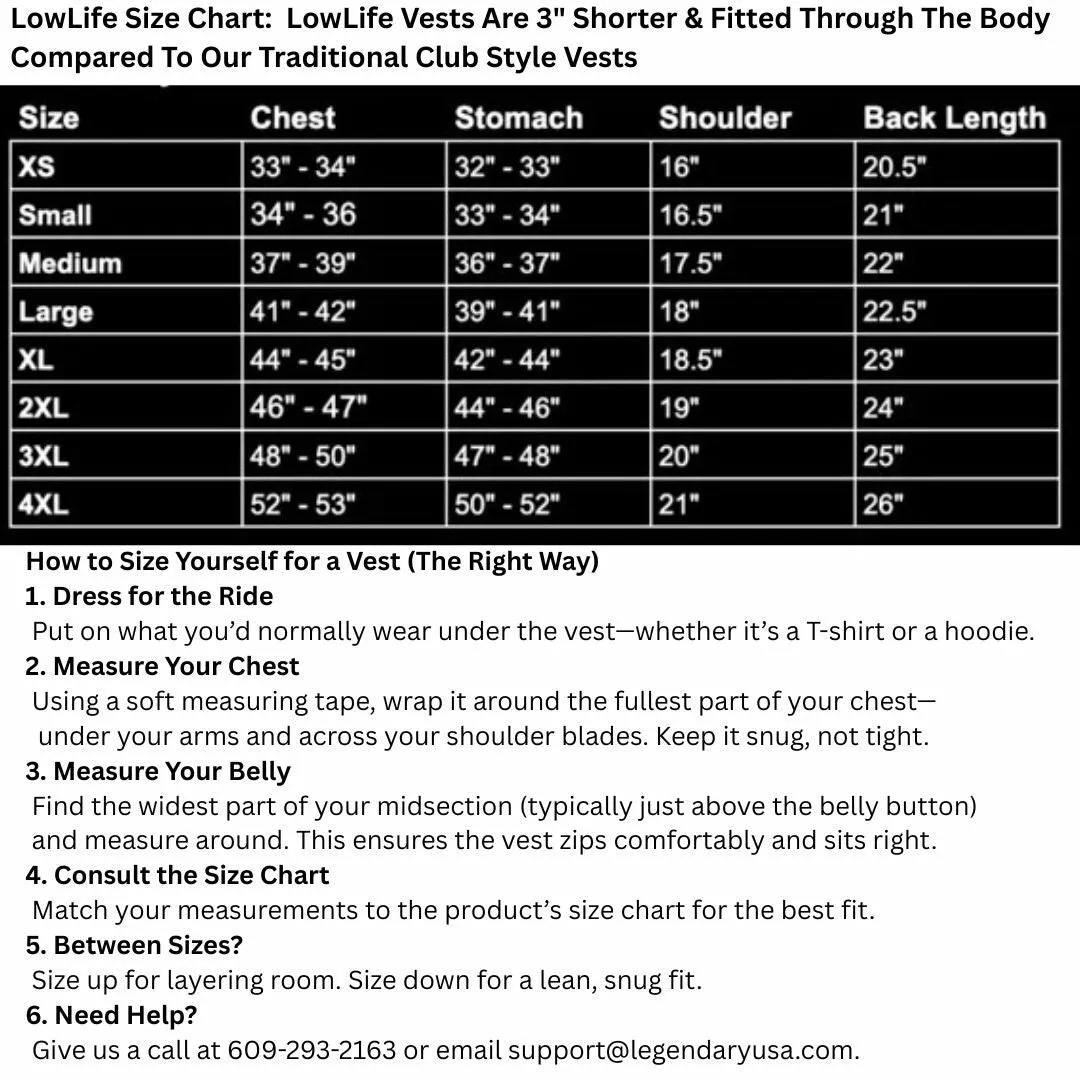 Legendary LowLife NCP American Python & Canvas Fitted Club Style Motorcycle Vest sold by Legendary USA product image thumbnail 4