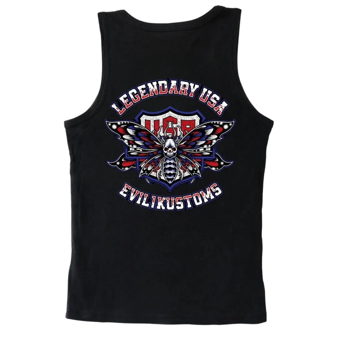 Legendary USA X Evil 1 Kustoms Limited Edition 4th of July Tank Top Black or White sold by Legendary USA