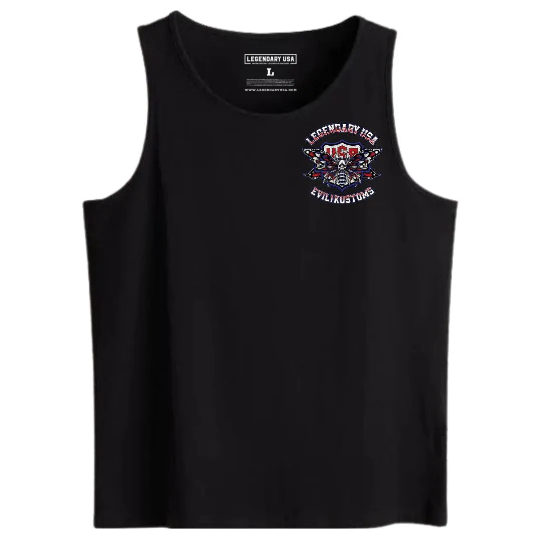 Legendary USA X Evil 1 Kustoms Limited Edition 4th of July Tank Top Black or White sold by Legendary USA product image thumbnail 3