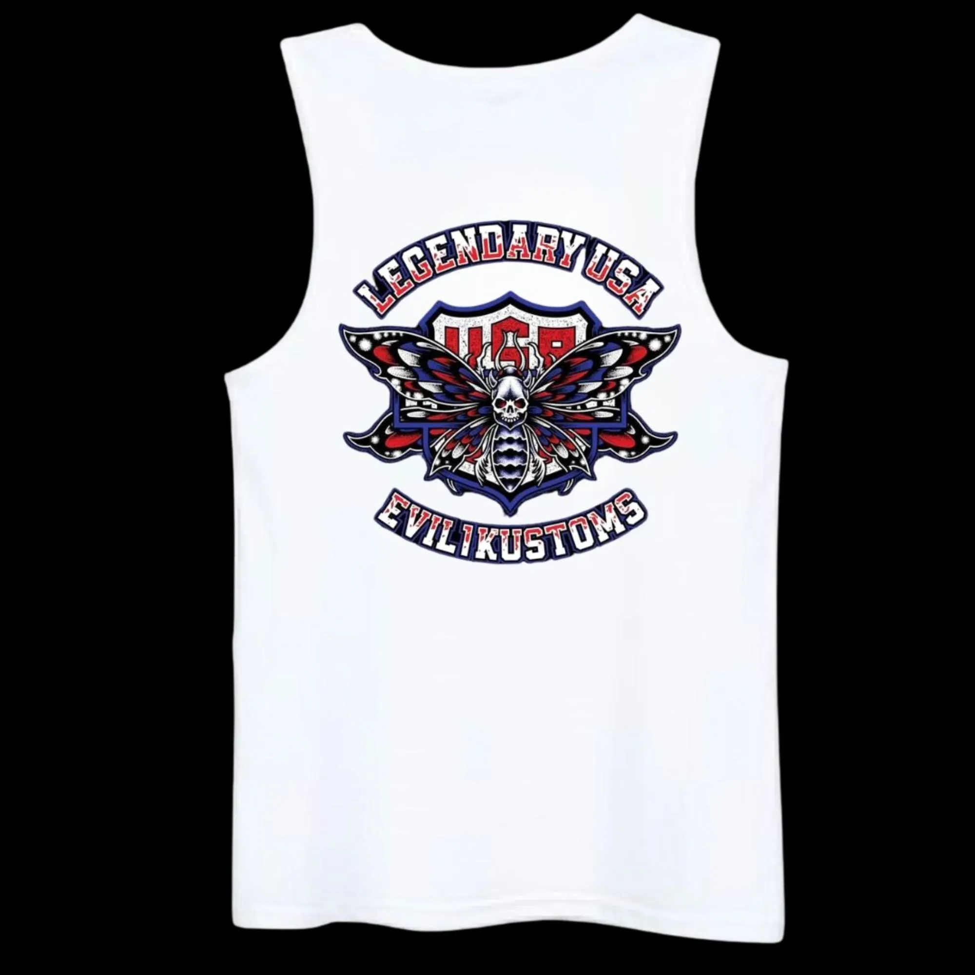 Legendary USA X Evil 1 Kustoms Limited Edition 4th of July Tank Top Black or White sold by Legendary USA product image thumbnail 4