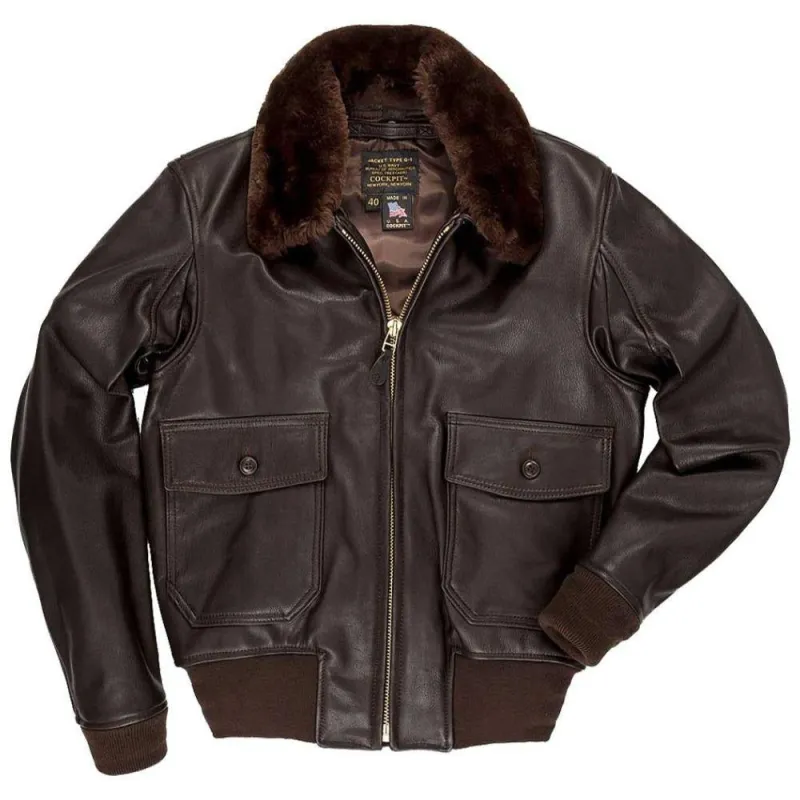 Cockpit USA Men's Modified G-1 Goatskin Leather Flight Jacket Z2108M SIZE 54 - Final Sale Ships Same Day sold by Legendary USA