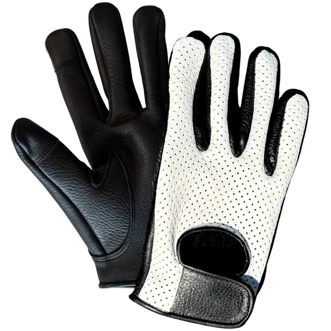 Legendary White Deerskin Ventilated Driving Gloves with Touchscreen sold by Legendary USA
