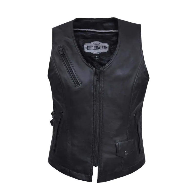 Midnight Cowgirl - Womens Premium Leather Vest sold by Legendary USA