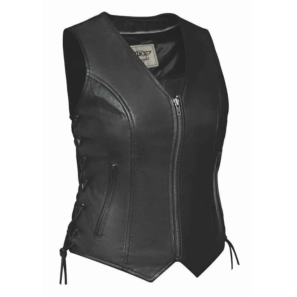 Mae - Womens Zippered Leather Motorcycle Vest sold by Legendary USA