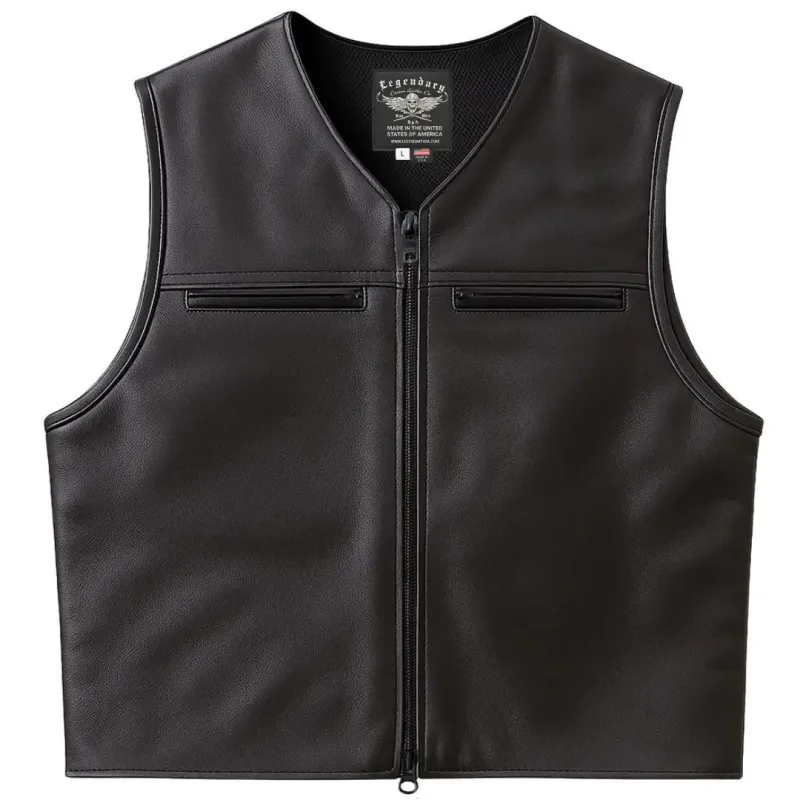 Legendary Beatdown – Fitted Club Style Leather Motorcycle Vest sold by Legendary USA