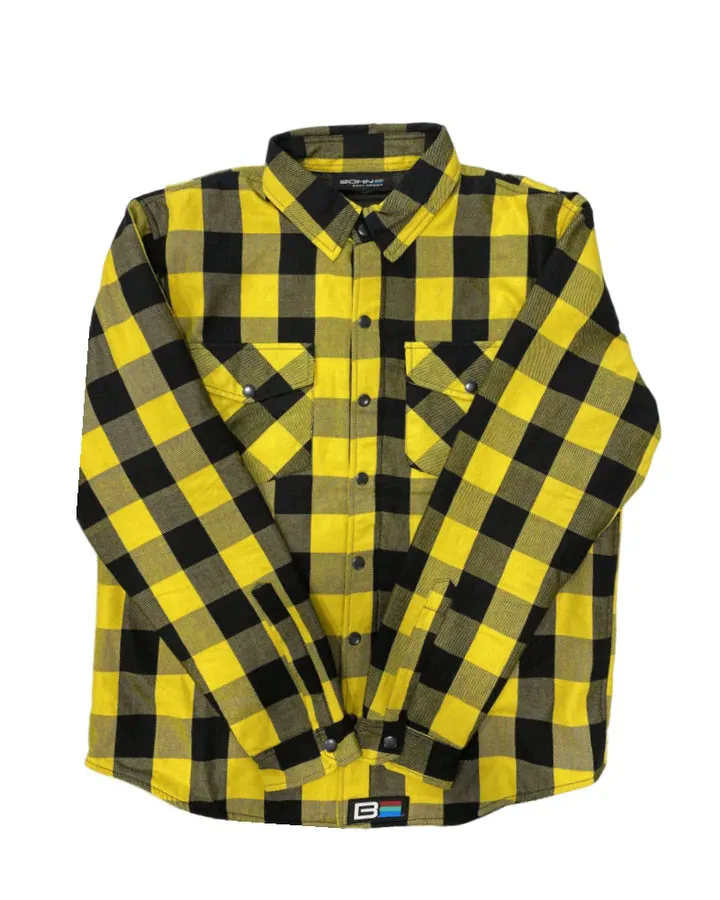 Bohn Kevlar Men's Flannel Riding Shirt – Yellow + Black Plaid sold by Legendary USA product image thumbnail 2
