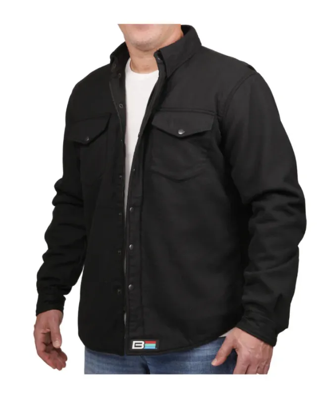 Bohn Kevlar Men's Flannel Riding Shirt – Black made by Legendary USA