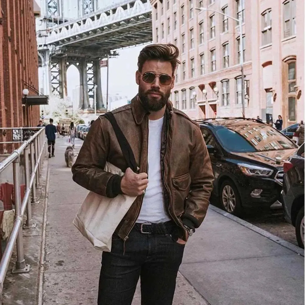 Cockpit USA Z21P008 Mens Mustang Vintage A-2 Leather Flight Jacket Size Small - Final Sale Ships Same Day sold by Legendary USA product image thumbnail 5