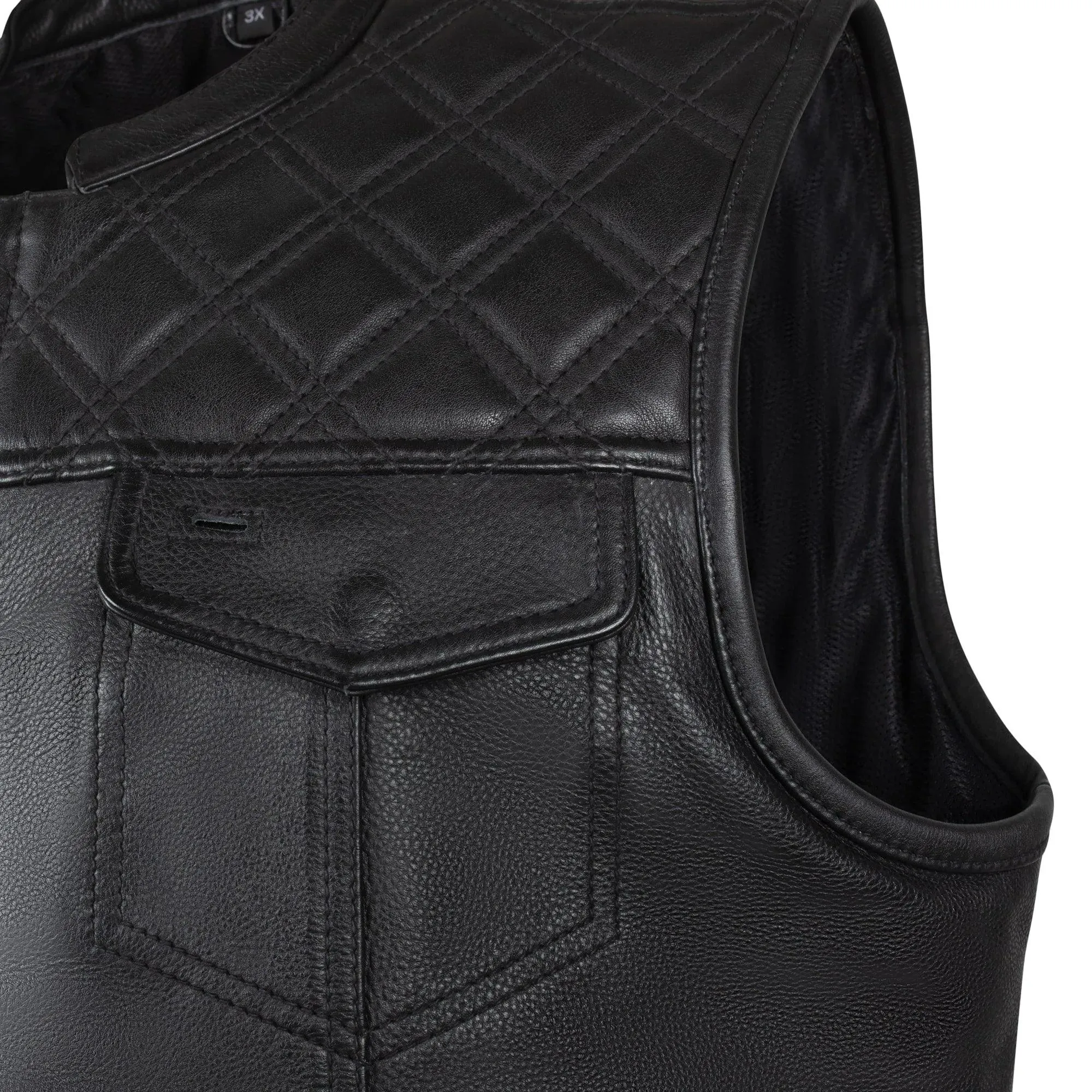 Legendary SIZE 40 'Diamond Cut' Men's Leather Motorcycle Vest FINAL SALE SHIPS SAME DAY sold by Legendary USA product image thumbnail 3