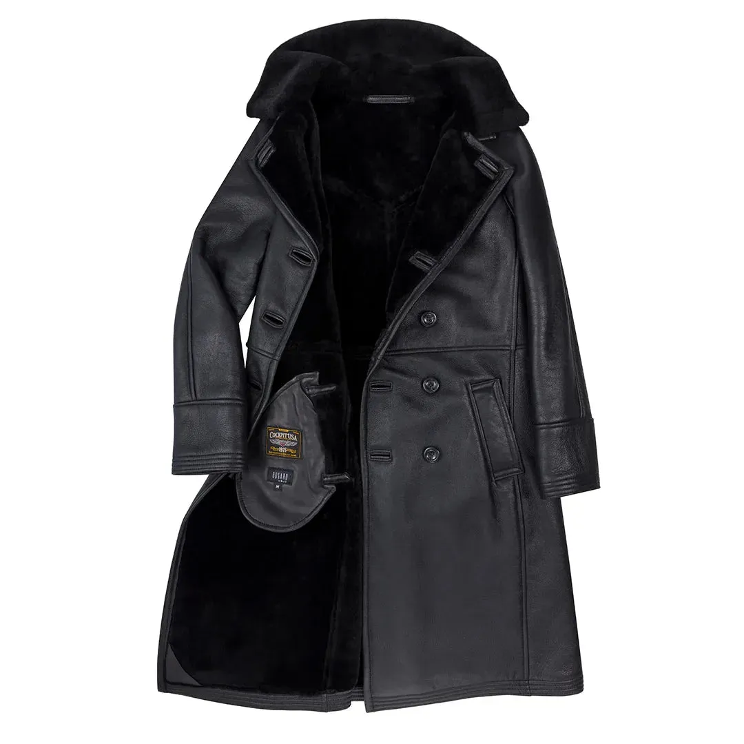 Cockpit USA Women’s Woodland Sheepskin Trench Coat — Full-Length Double-Breasted Luxury Shearling sold by Legendary USA product image thumbnail 5