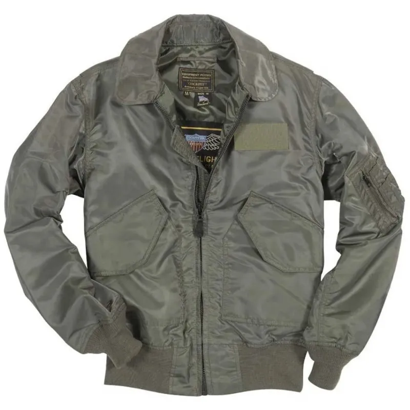 Cockpit USA Mens USN Fighter Weapons Nylon Flight Jacket - Sage Size 3XLARGE - Final Sale Ships Same Day sold by Legendary USA