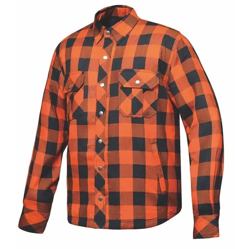 Valiant - Mens Black & Orange Armored Flannel made by Legendary USA