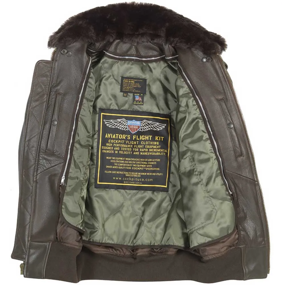 Cockpit USA Men's B-15 Cowhide Flight Jacket - Brown sold by Legendary USA product image thumbnail 4