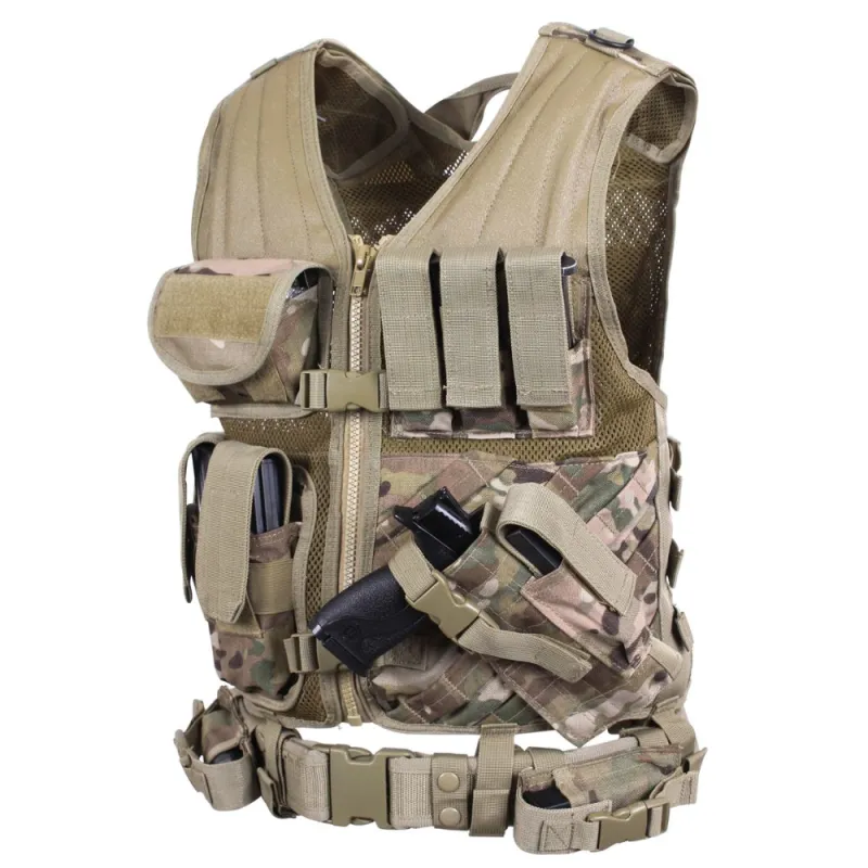 Camo Rothco Cross Draw MOLLE Tactical Vest - Final Sale Ships Same Day sold by Legendary USA