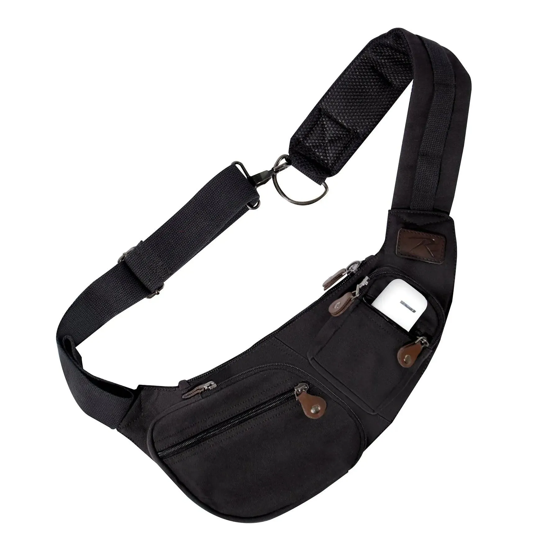 Black Crossbody Canvas Sling Bag - Final Sale Ships Same Day sold by Legendary USA