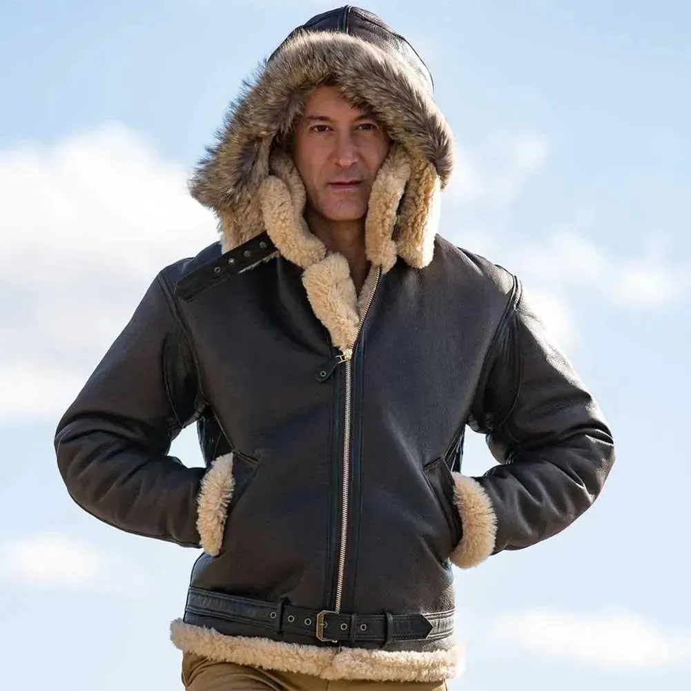 Size: 44 Cockpit USA Mens Dunkirk Hooded R.A.F. Sheepskin Bomber Jacket FINAL SALE SHIPS SAME DAY sold by Legendary USA product image thumbnail 4
