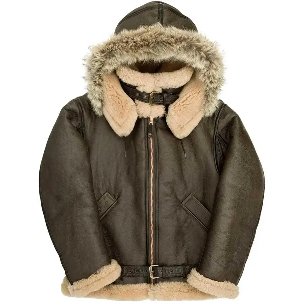 Size: 44 Cockpit USA Mens Dunkirk Hooded R.A.F. Sheepskin Bomber Jacket FINAL SALE SHIPS SAME DAY sold by Legendary USA product image thumbnail 2