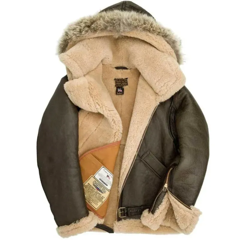 Size: 44 Cockpit USA Mens Dunkirk Hooded R.A.F. Sheepskin Bomber Jacket FINAL SALE SHIPS SAME DAY sold by Legendary USA