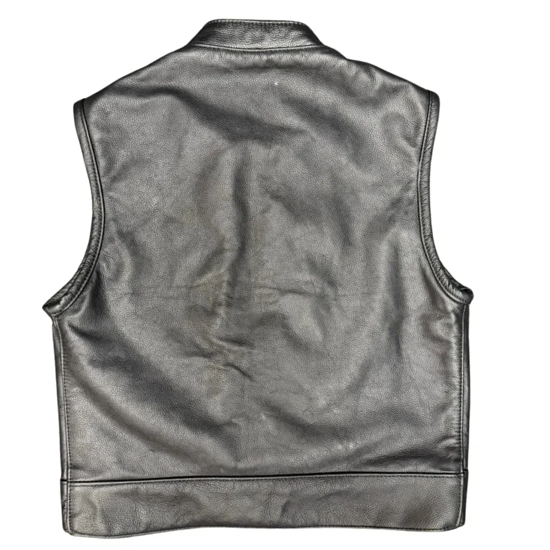 Size: Small Sample 3" Cropped Leather Motorcycle Vest LowLife Final Sale sold by Legendary USA product image thumbnail 3