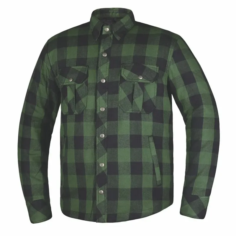 Warrior - Mens Black & Green Armored Flannel made by Legendary USA