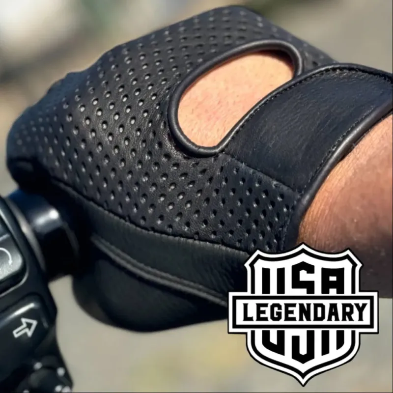 Legendary Deerskin Fingerless Motorcycle Gloves sold by Legendary USA