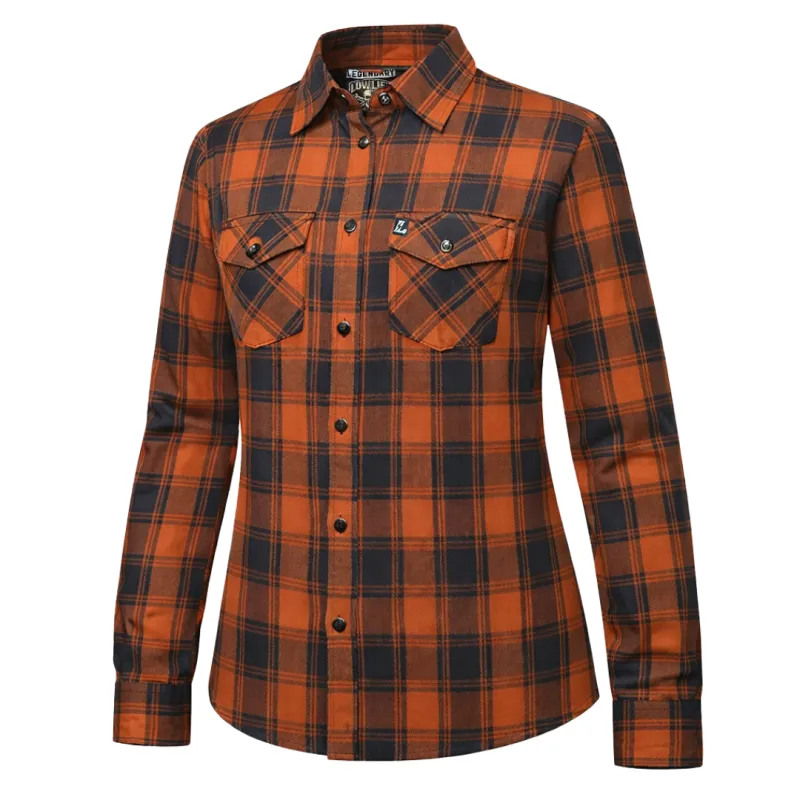 Legendary No Life™ Series Women's Black & Brown Flannel Shirt - Limited Edition sold by Legendary USA