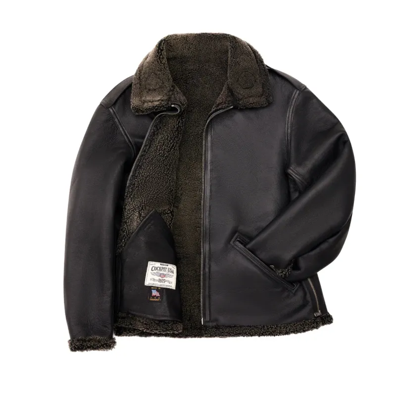 Cockpit USA The Black Ops Shearling B-6 Bomber Jacket made by Cockpit USA