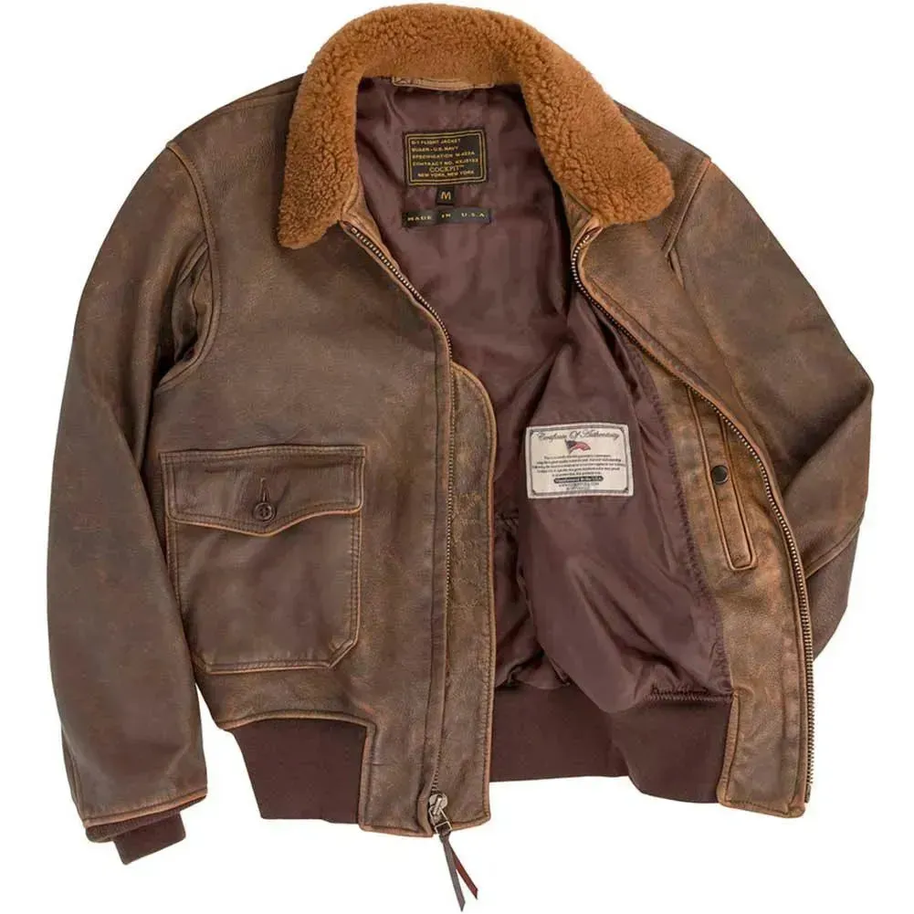 Size: L Cockpit USA Men's Avenger Vintage G-1 Leather Flight Jacket FINAL SALE SHIPS SAME DAY sold by Legendary USA product image thumbnail 3