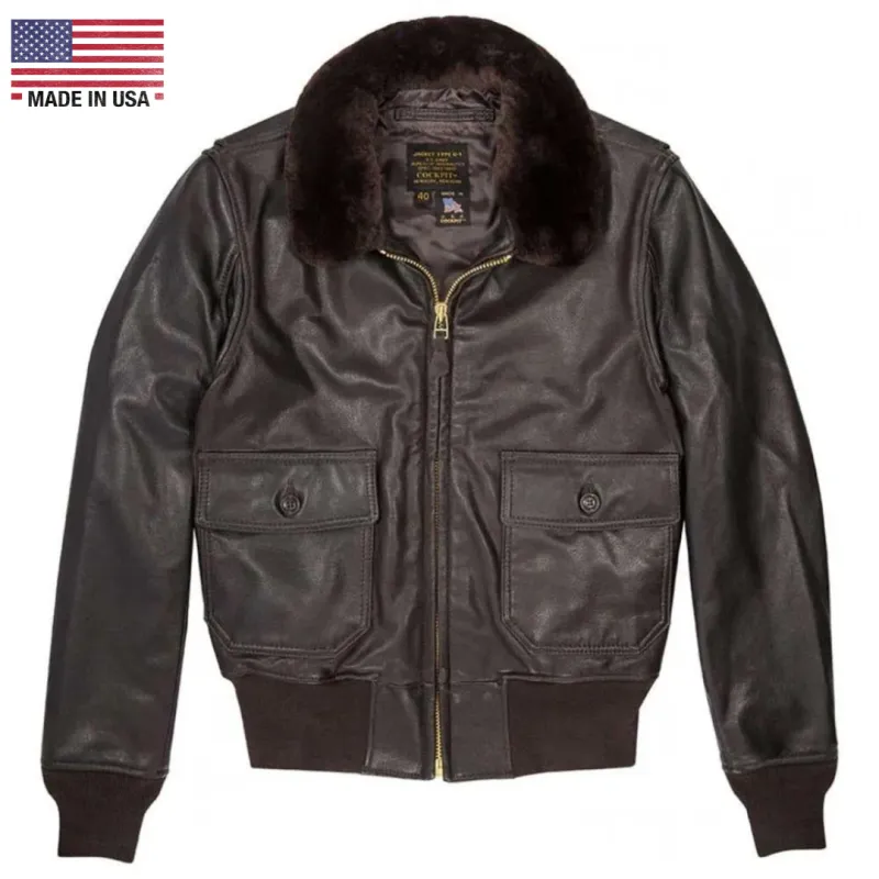 Size: 40 Cockpit USA Men's Modified G-1 Goatskin Leather Flight Jacket Final Sale Ships Same Day sold by Legendary USA
