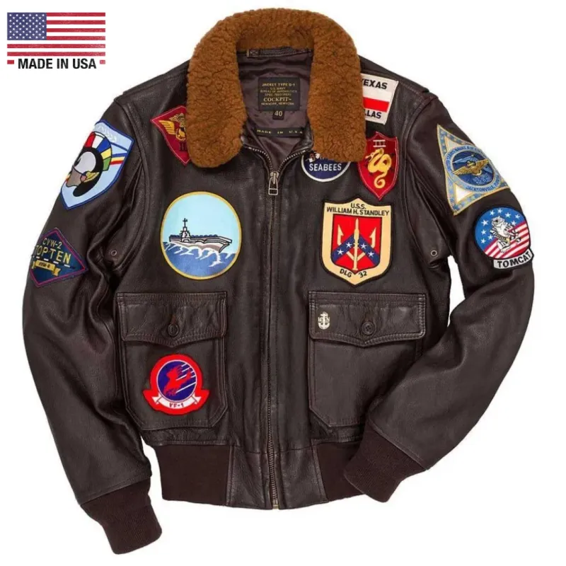 Size: 40 Cockpit USA Men's Reproduction Top Gun G-1 Leather Flight Jacket Final Sale Ships Same Day sold by Legendary USA