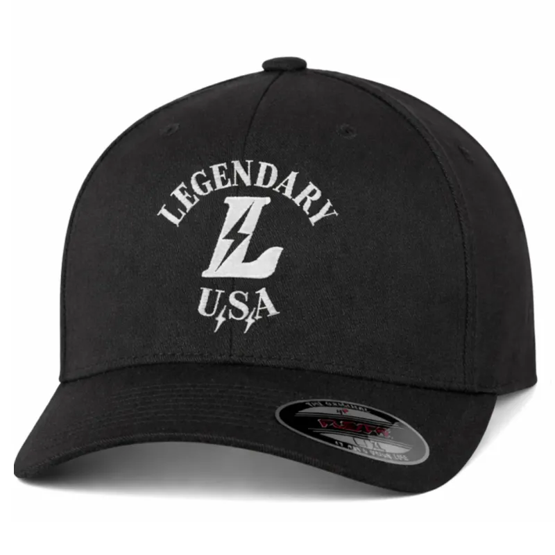 Legendary USA Bolt Logo Flex Fit Cap made by Legendary USA