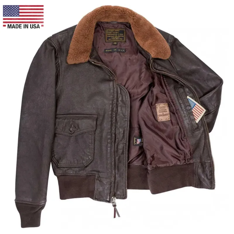 Size: 44 Cockpit USA Men's 100 Mission G-1 Aviator Leather Flight Jacket FINAL SALE SHIPS SAME DAY sold by Legendary USA