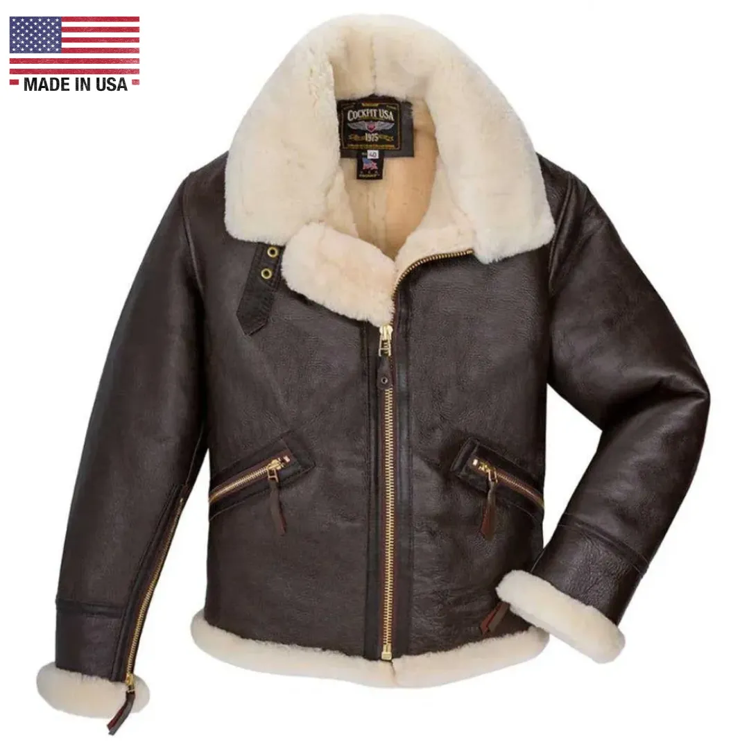 Size: 46 Cockpit USA Men’s B-9 Scout Sheepskin Bomber Jacket | FINAL SALE SHIPS SAME DAY! sold by Legendary USA product image thumbnail 2