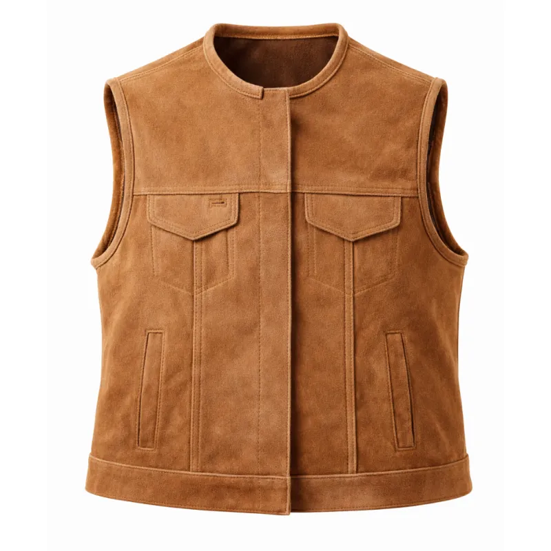 Legendary Lowlife 'Dakota' Women's Raw Leather Club Style Motorcycle Vest made by Legendary USA