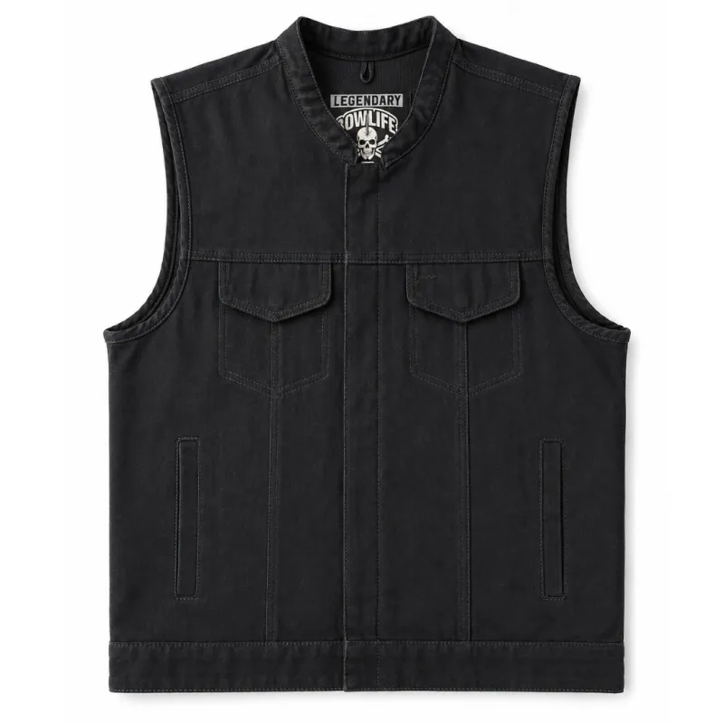 Legendary 'Nightshift' Black Denim Vest made by Legendary USA