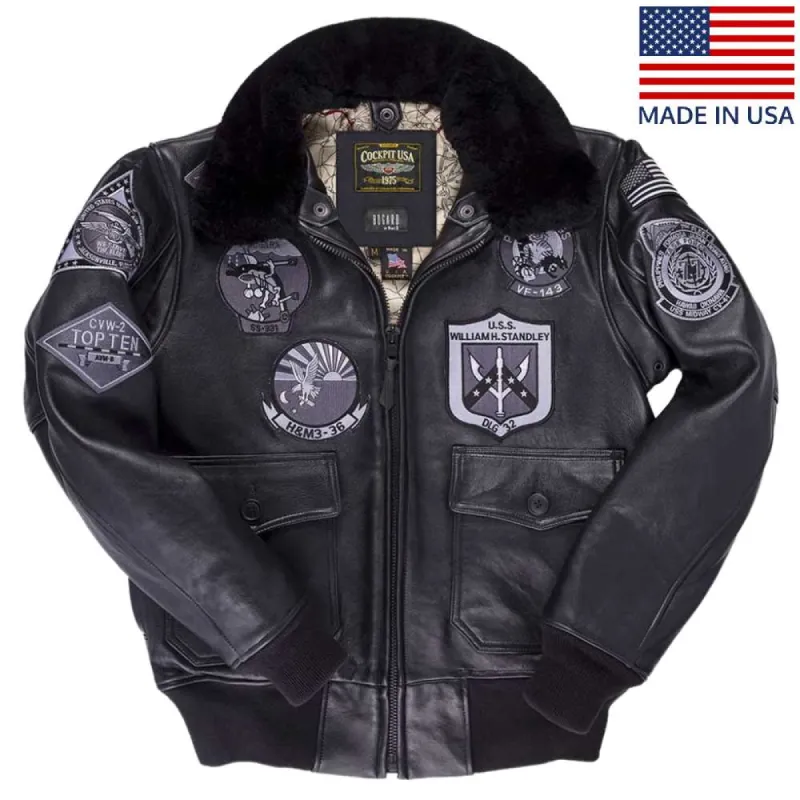 Cockpit USA Bogard by Mike B Mens Stealth G-1 Top Gun Jacket sold by Legendary USA