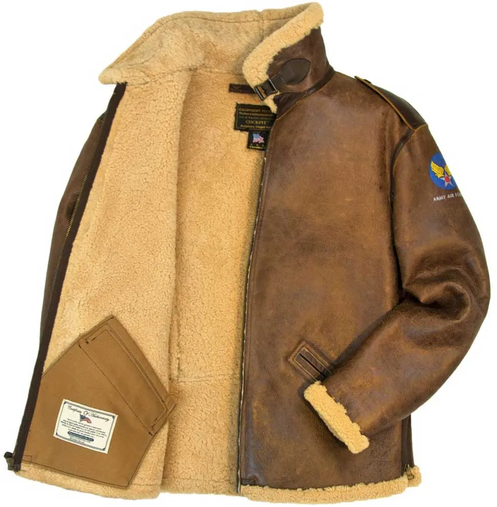 Cockpit USA Men's B-6 Shearling Bomber Jacket sold by Legendary USA product image thumbnail 3