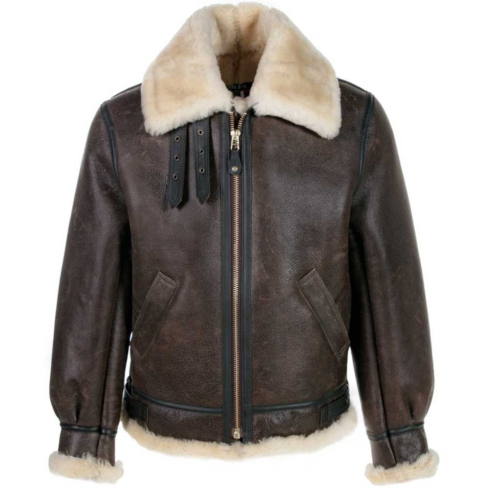 Schott NYC Men's 257S B-3 Sheepskin Bomber Jacket (Brown) SIZE 54 - Final Sale Ships Same Day sold by Legendary USA
